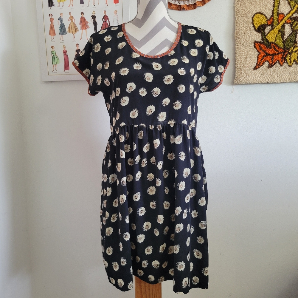 Urban Renewal | Recycled Material Black Floral Babydoll Dress